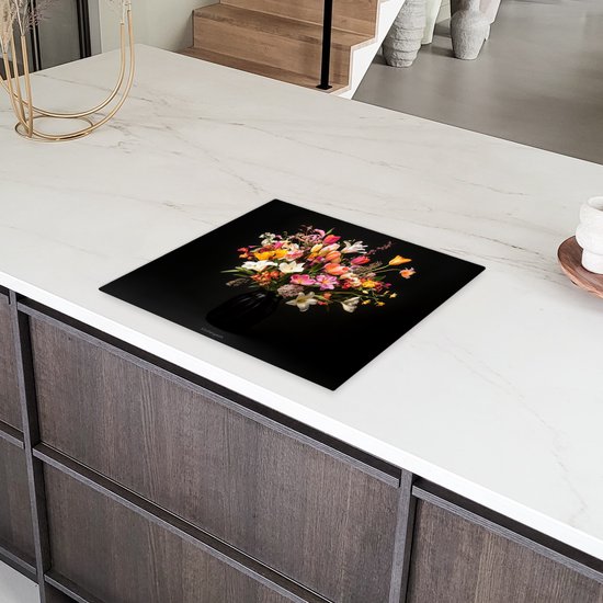 KitchenYeah® Inductie beschermer 60x52 cm - Bloemen - Boeket - Kleurrijk - Kookplaataccessoires - Afdekplaat voor kookplaat - Inductiebeschermer - Inductiemat - Inductieplaat mat - Keuken decoratie