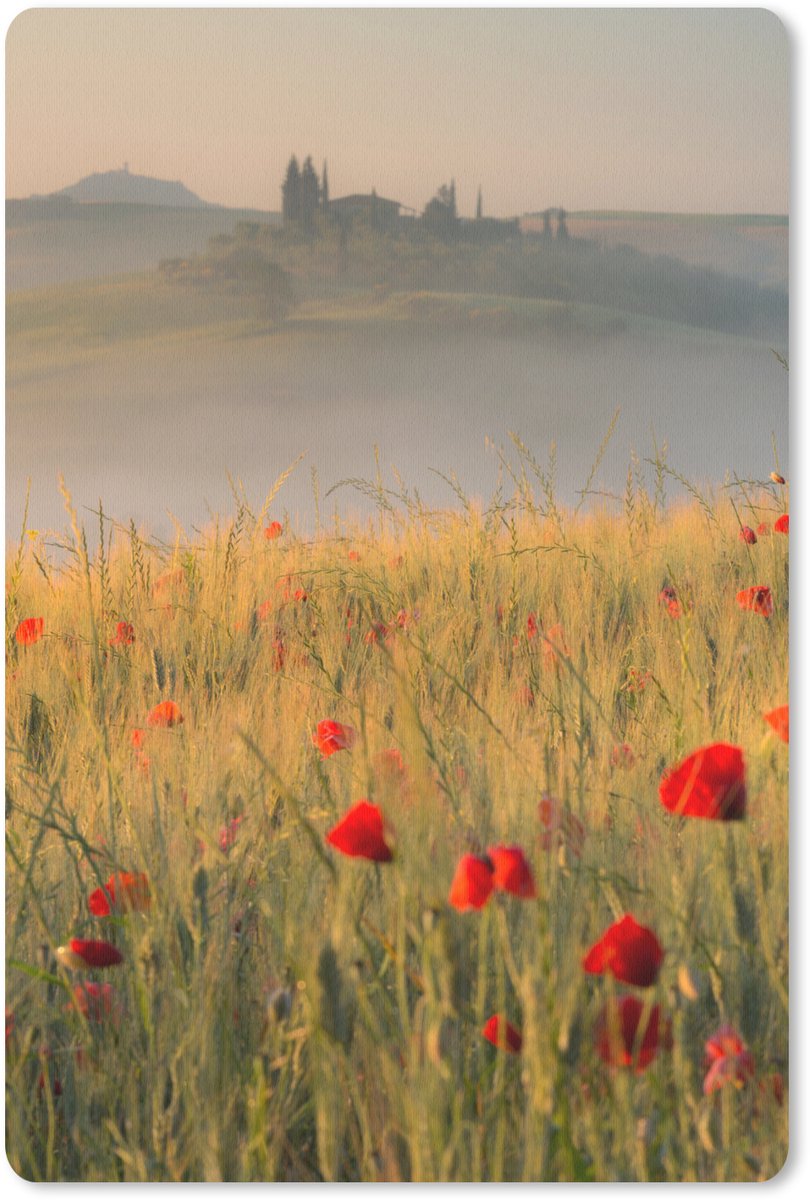 Muismat 18x27 cm - Mousepad Toscane - Rozen - Heuvels - Muismatten