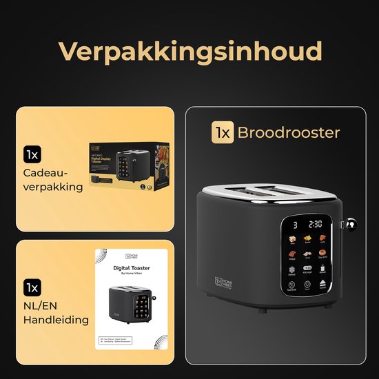 Easy Toast Pro Digitale broodrooster met autolift, touchscreen, 6