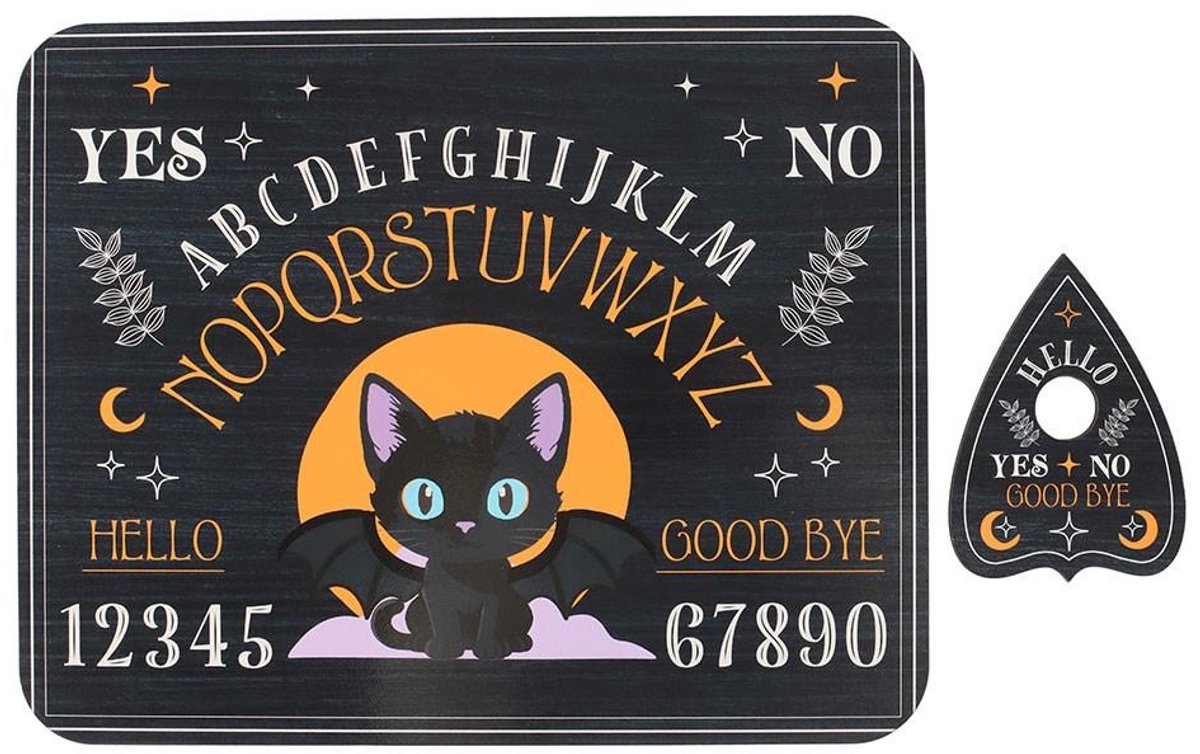 Something Different - Cute and Creepy Bat Cat with Planchette Ouija bord - Multicolours