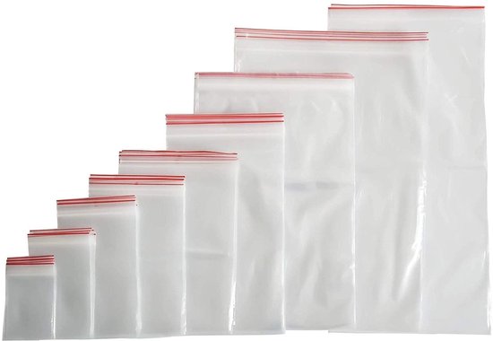 Sachets transparents à fermeture éclair - polyvalents - 100 pièces - polyéthylène