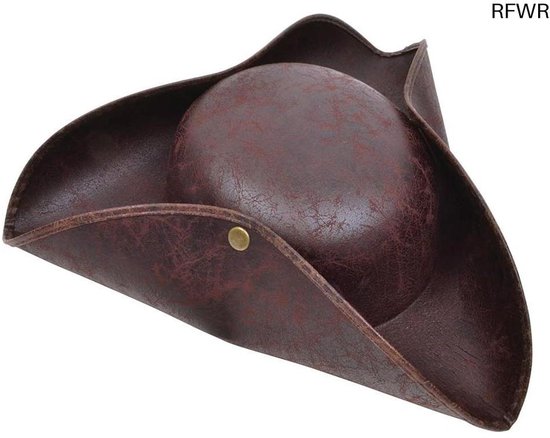 RFWR® Antieke Driepuntige Muts - Bruin - Perfect voor Kostuums