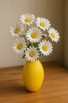 Glazen Vaas Citroen Vorm – Home Decoratie – Chic & Stijlvol – B30 x H19 x L20 cm | bloempot - Flower Pot | Bloem Vaas