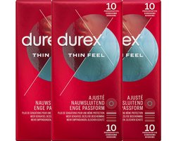 Durex Condooms Thin Feel Close Fit 10st - 3 Stuks - Voordeelverpakking