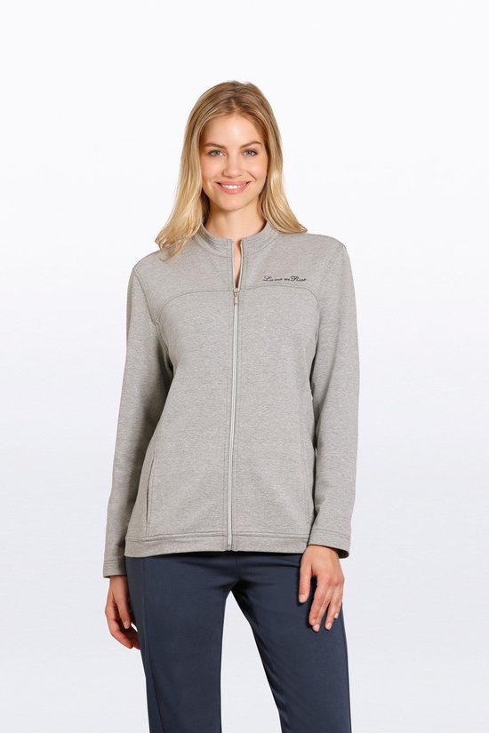Dames homewear jasje Hajo grijs - Grijs - Maat - 38