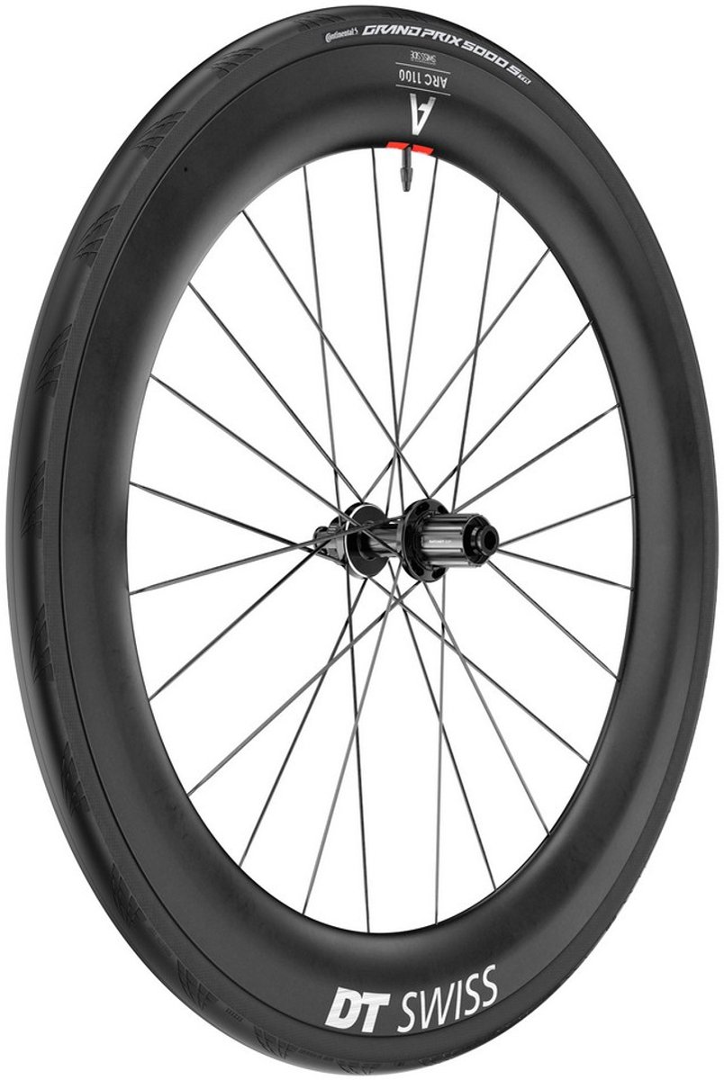 Dt Swiss Arc 1100 Dicut 65 Cl Disc Tubeless + Continental Gp5000 Str 30-622 Achterwiel Racefiets Zilver 12 x 142 mm / Shimano/Sram HG