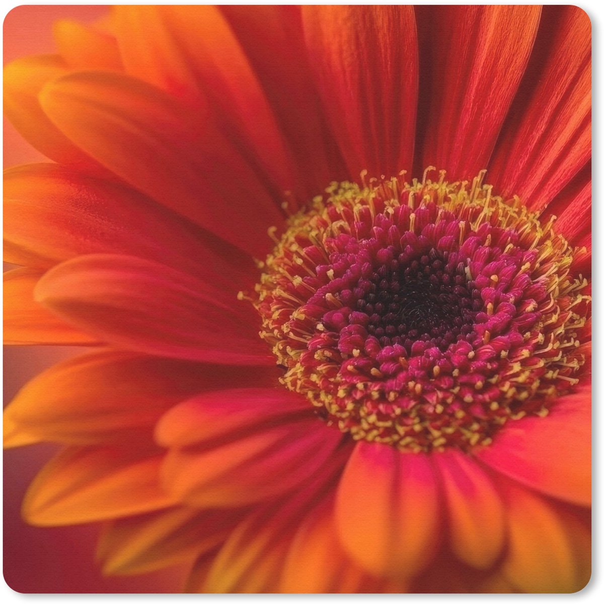 Muismat 30x30 cm - Mousepad Oranje - Gerbera - Intens - Muismatten
