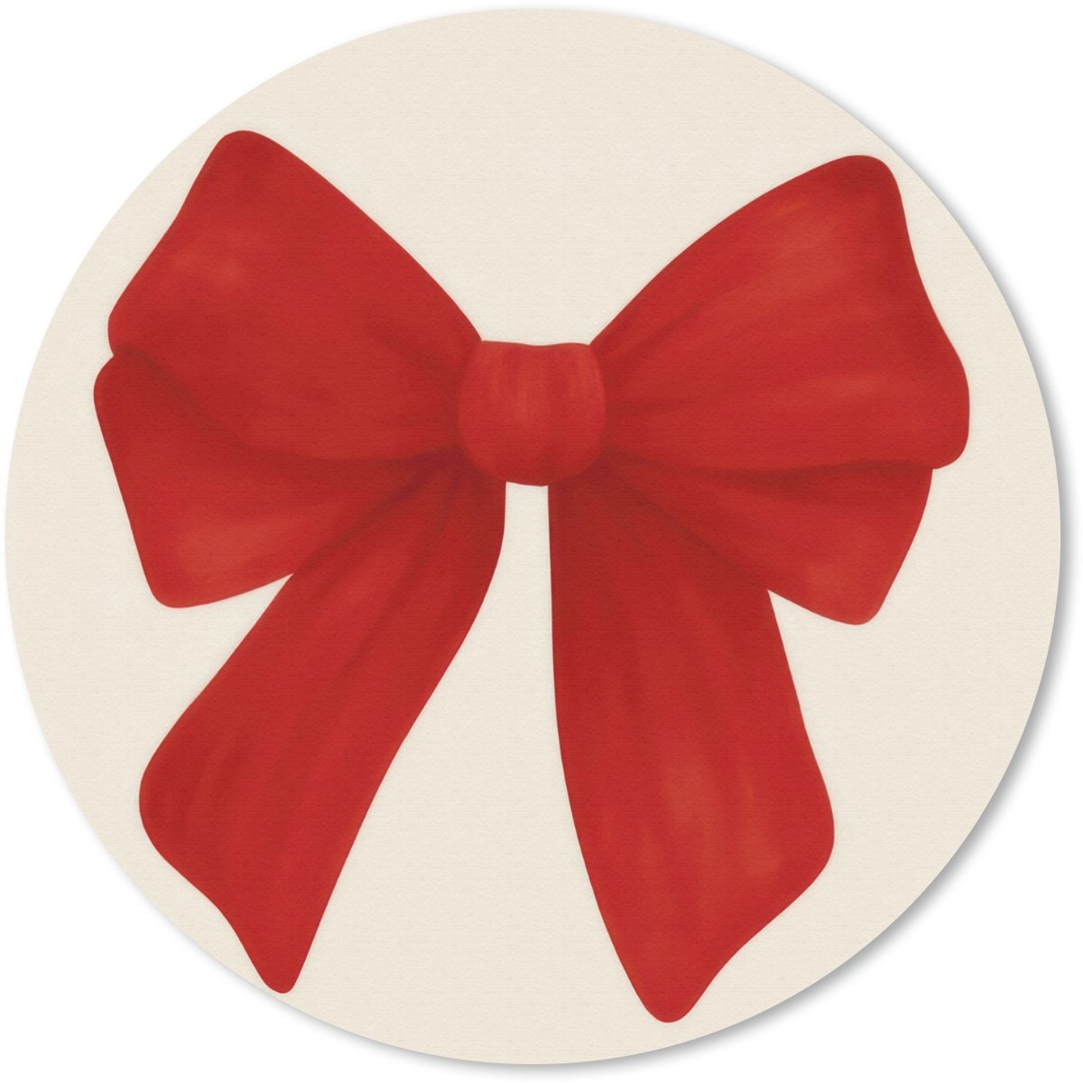 Muismat rond 50x50 cm - Mousepad Strik - Symmetrisch - Rood - Lint - Ronde muismatten
