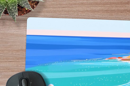 Muismat XXL 120x60 cm - Bureau onderlegger - Bureau mat Bloemenweide - Zee - Zomers - Bureaumat - Gaming mousepad xl - Bureaulegger groot - Computer deskmat