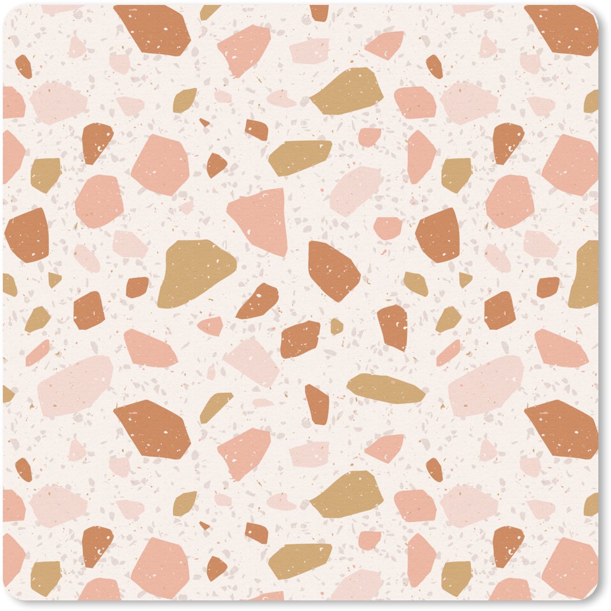 Muismat 20x20 cm - Mousepad Terrazzo - Patroon - Kleurrijk - Zalm - Muismatten