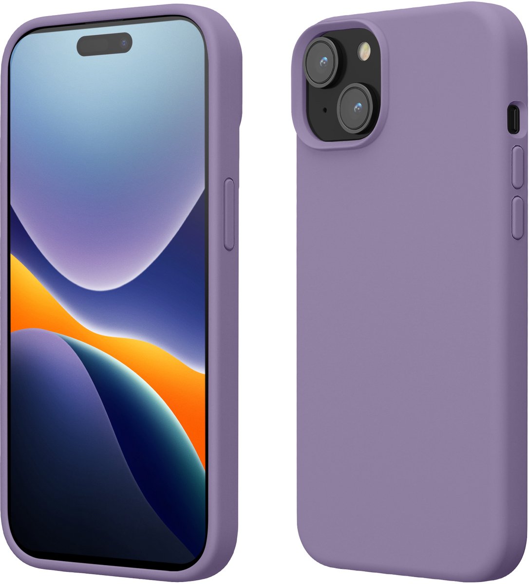 kwmobile Case voor iPhone 15 - Slank TPU-Hoesje met Zachte Afwerking - In violet lila