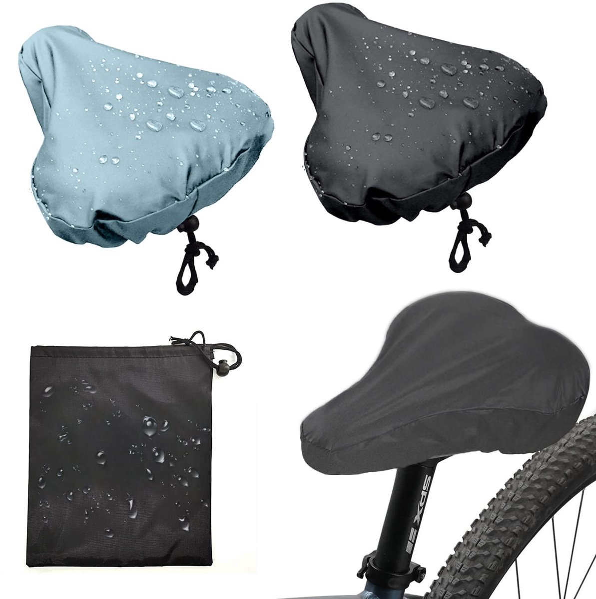Ibenzoa® Waterdichte fietszadelhoezen met opbergtassen voor bescherming en gemak