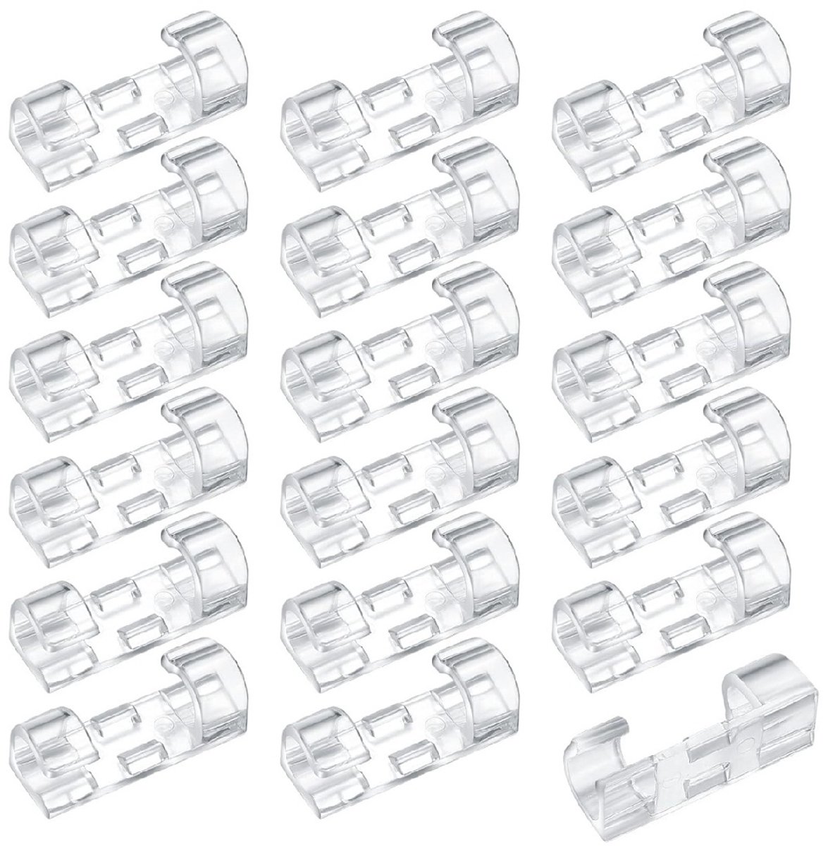 EXCITAT 120 stuks - Kabelklemmen - Kabelhouders - Kabelorganizers - Geschikt voor kantoor, thuis, auto, bureau - Transparant