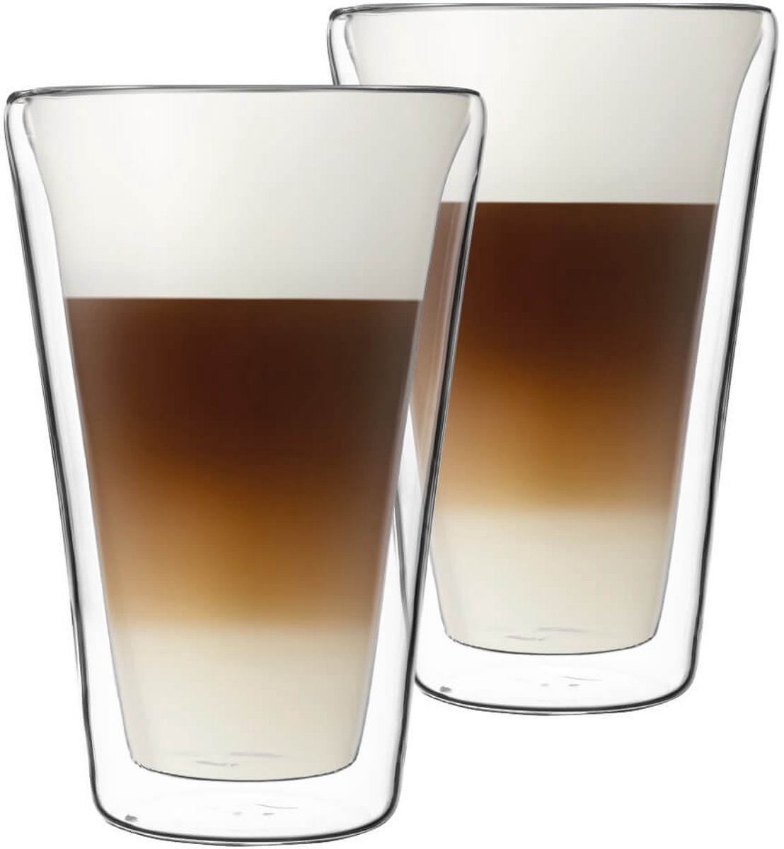 KADAX Dubbelwandige glazen, set, 380 ml, thermoglazen van borosilicaatglas, drinkglazen voor thee, koffie, cappuccino, water, sap, ijsthee, koffieglazen, theeglazen met zweefeffect (boriet, 2)
