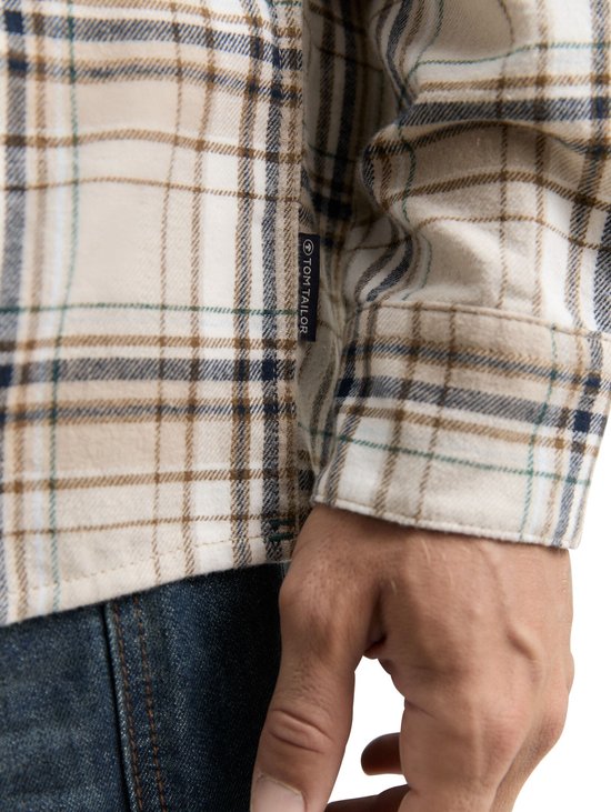 Tom Tailor - Chemise manches longues - Homme - XL - Beige - Katoen - 1047337