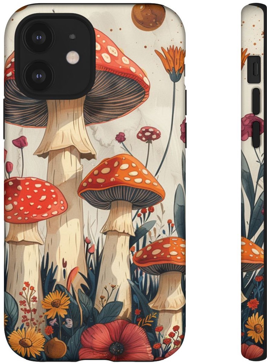Kleurrijke Paddenstoelen Tuin – Telefoonhoesje Geschikt voor iPhone 12