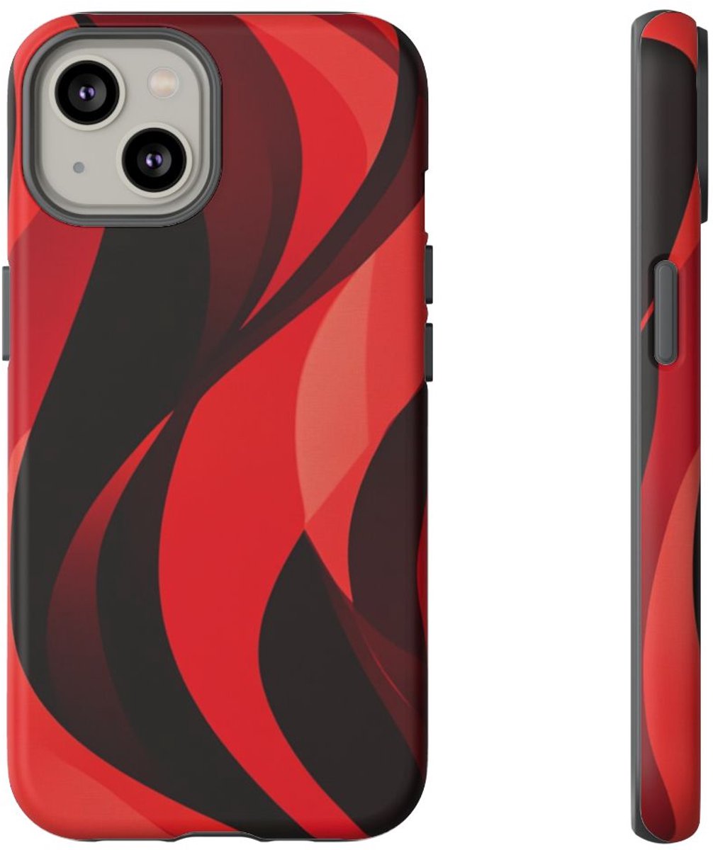 Moderne Rode Golfpatronen – Telefoonhoesje Geschikt voor iPhone 14
