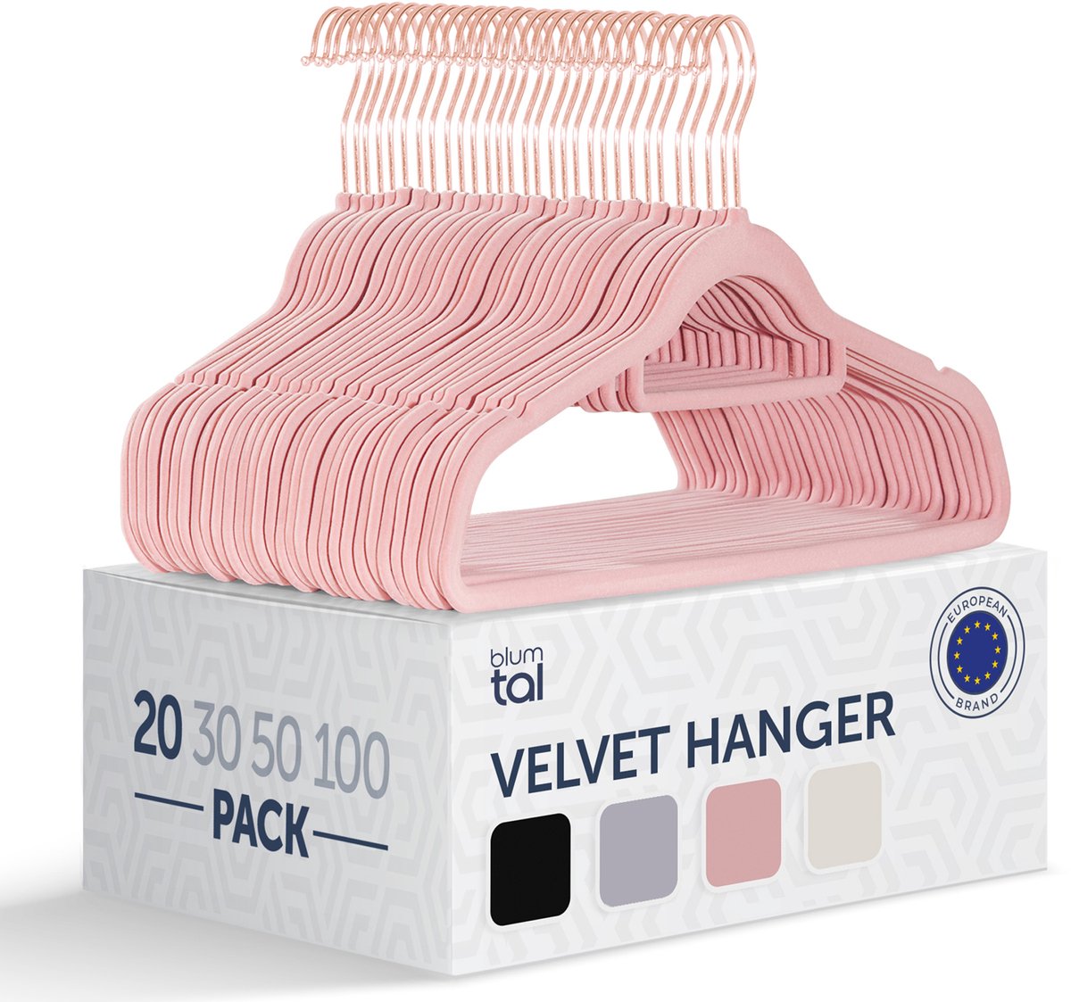 Blumtal - Kledinghangers - Velvet - Fluweel - Rose Gold - Roze - 20 stuks
