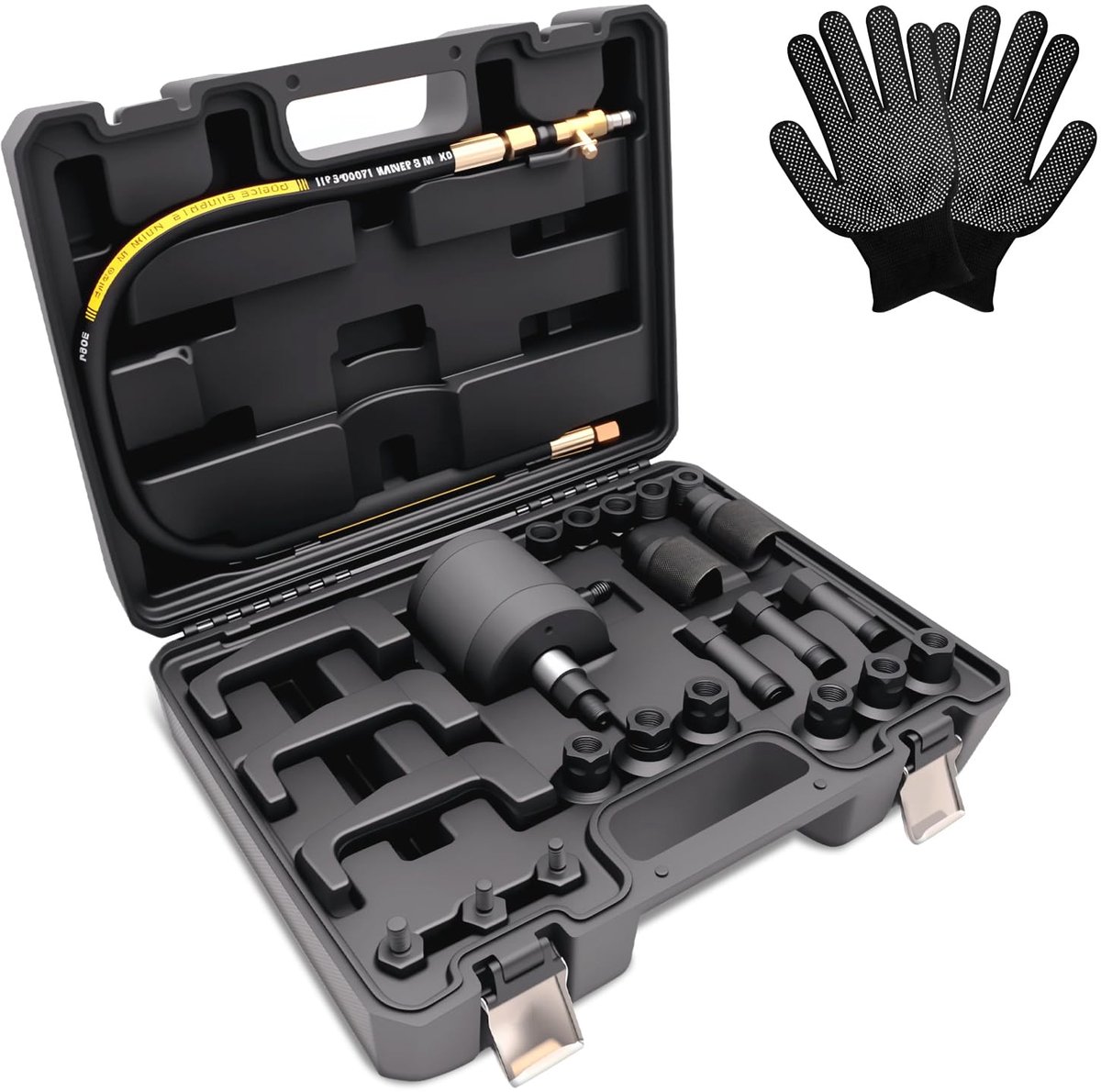 25-delige Pneumatische Injektor Trekker - Met 19 Adapters - Voor Diesel Verstuivers - Compatibel met Bosch, Delphi, Denso, Siemens CR Verstuivers