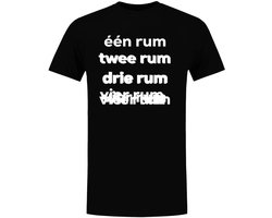 Één Rum, Vier Rum Heren T-shirt - alcohol - drank - dronken - sterke drank - grappig - shirt