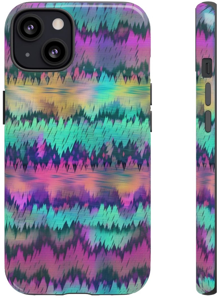 Kleurrijk Glitch Patroon Abstract Design – Telefoonhoesje Geschikt voor iPhone 13
