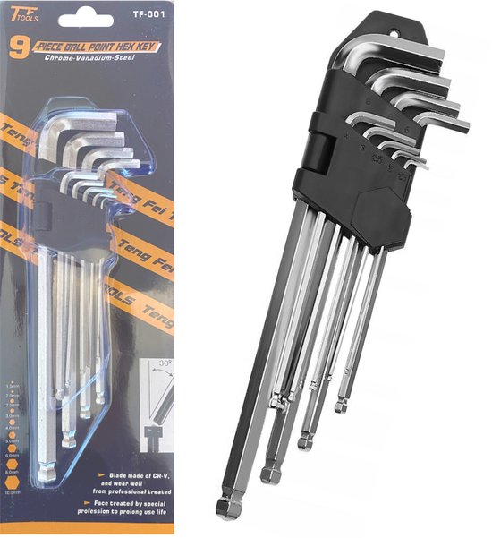 FORCE 5137S Haakse Inbus sleutel set SAE kort 13 delig - Professioneel gereedschap