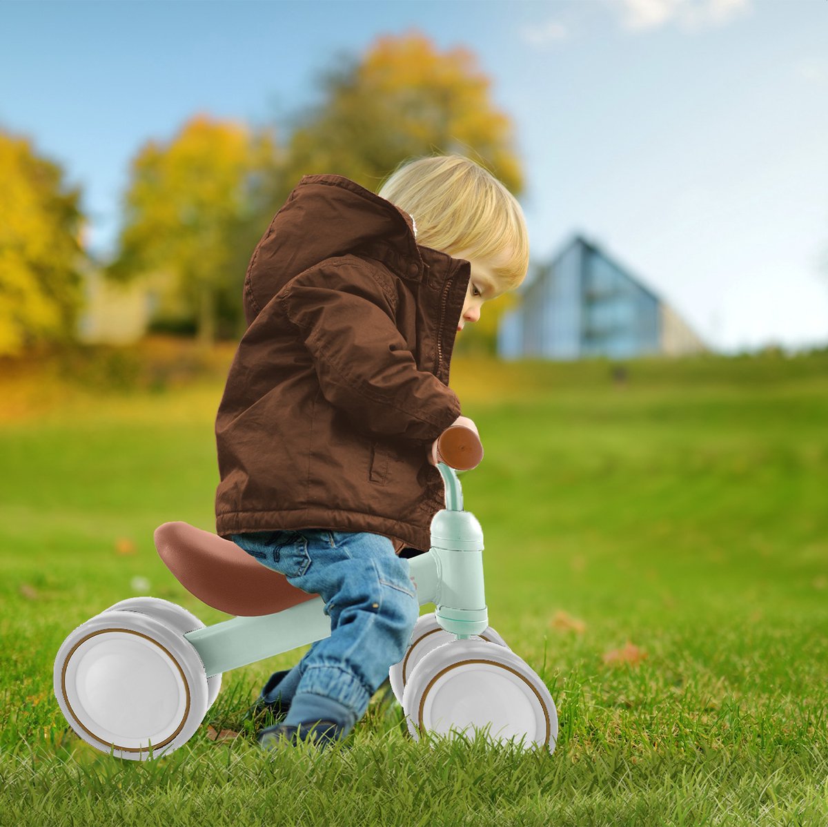 LifeGoods Loopfiets - Speelgoed Vanaf 1 jaar - Kinderstep - Loopfietsje - Pastelgroen — afbeelding 3
