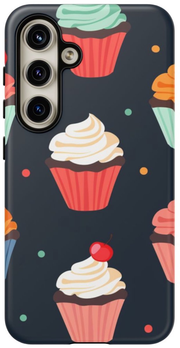 Vrolijk Cupcakepatroon – Telefoonhoesje Geschikt voor Galaxy S24