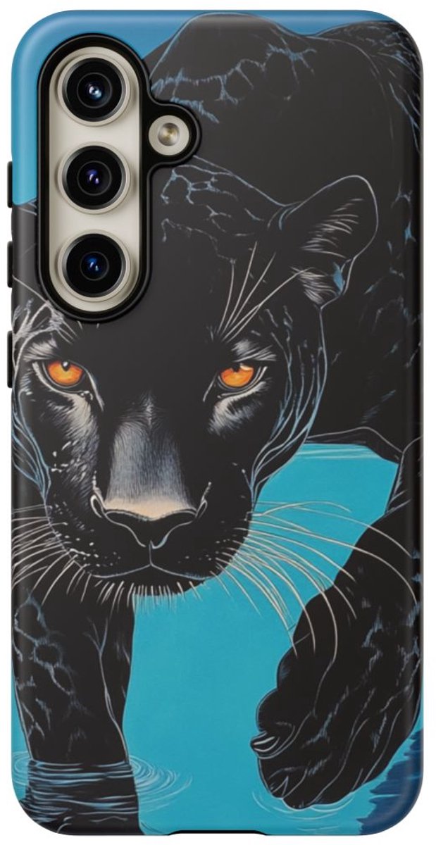 Panter bij het Zwembad – Telefoonhoesje Geschikt voor Galaxy S24
