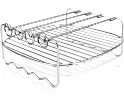 Airfryer dubbele laag rack, Airfryer-accessoires veeldoelige rack geschikt voor de meeste 3.7QT of hoger（7in, 4pins）