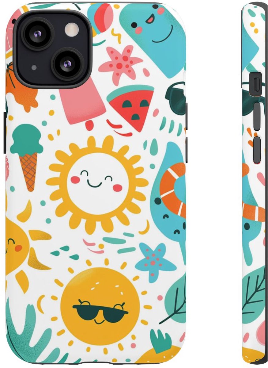 Vrolijke Zomerse Elementen – Telefoonhoesje Geschikt voor iPhone 13