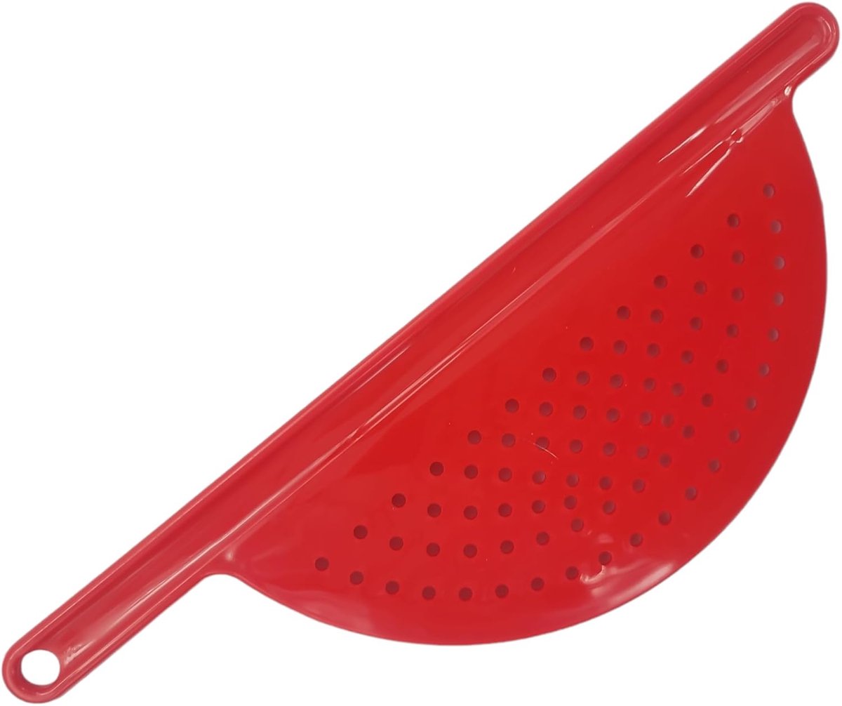 Draagbare plastic potafdruiprek,Noedel- en pastavergiet met handvat -rood