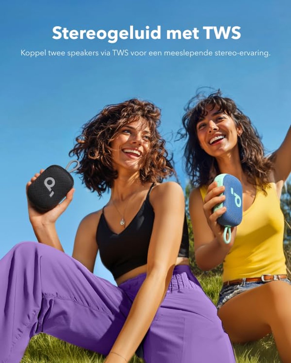 soundcore Select 4 Go Ultra draagbare Bluetooth-luidspreker van Anker, 20 uur speeltijd, IP67 waterdicht en stofdicht, drijvend, aanpasbare Pro EQ, draadloze stereokoppeling, ideaal voor thuis