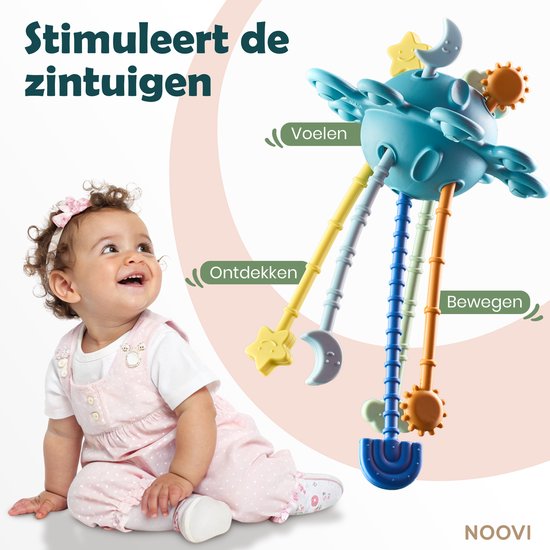NOOVI® Baby Speelgoed 6 maanden - Montessori UFO - Badspeelgoed - Sensorisch - Blauw — afbeelding 3
