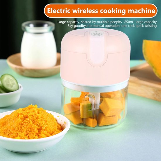 Blender - Blender to go - Foodprocessor - Mini Blender - 250ml - Oplaadbare - Geschikt voor babyvoeding - groenten in smoothies - chili - groenten - noten - fruit in vlees - roze van Merkloos — afbeelding 4