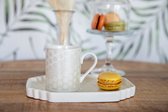 Schäfer espresso set 12-delig – 6 kopjes (100 ml) met 6 bijpassende gebaksbordjes – Wit - Honingraatmotief