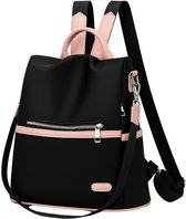 ZILOU® Rugtas Dames - Anti Diefstal Rugzak - Klein - Schooltas - Schoudertas - Handtas - Spatwaterdicht - Zwart