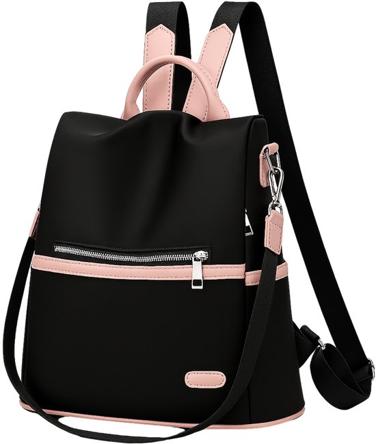 ZILOU® Rugtas Dames - Anti Diefstal Rugzak - Klein - Schooltas - Schoudertas - Handtas - Spatwaterdicht - Zwart