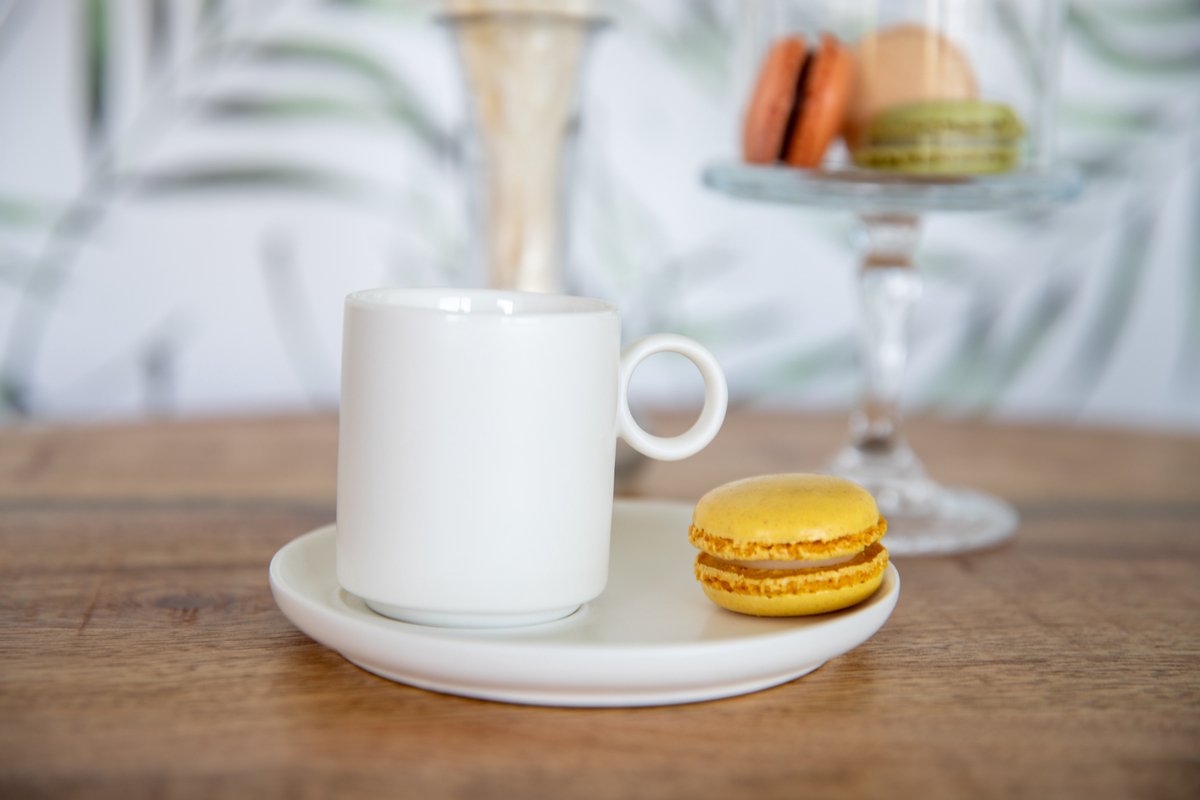 Schäfer espresso koffieset – 6 Kopjes met 6 gebaksschoteltjes – 90 ml creme