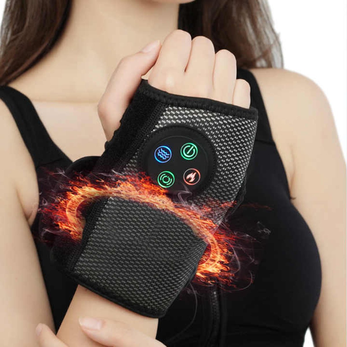 Elektrische hand- en greepmassager met verwarming en vibratie voor de pols - Geschikt voor artritis, carpaal tunnelsyndroom en peesontsteking