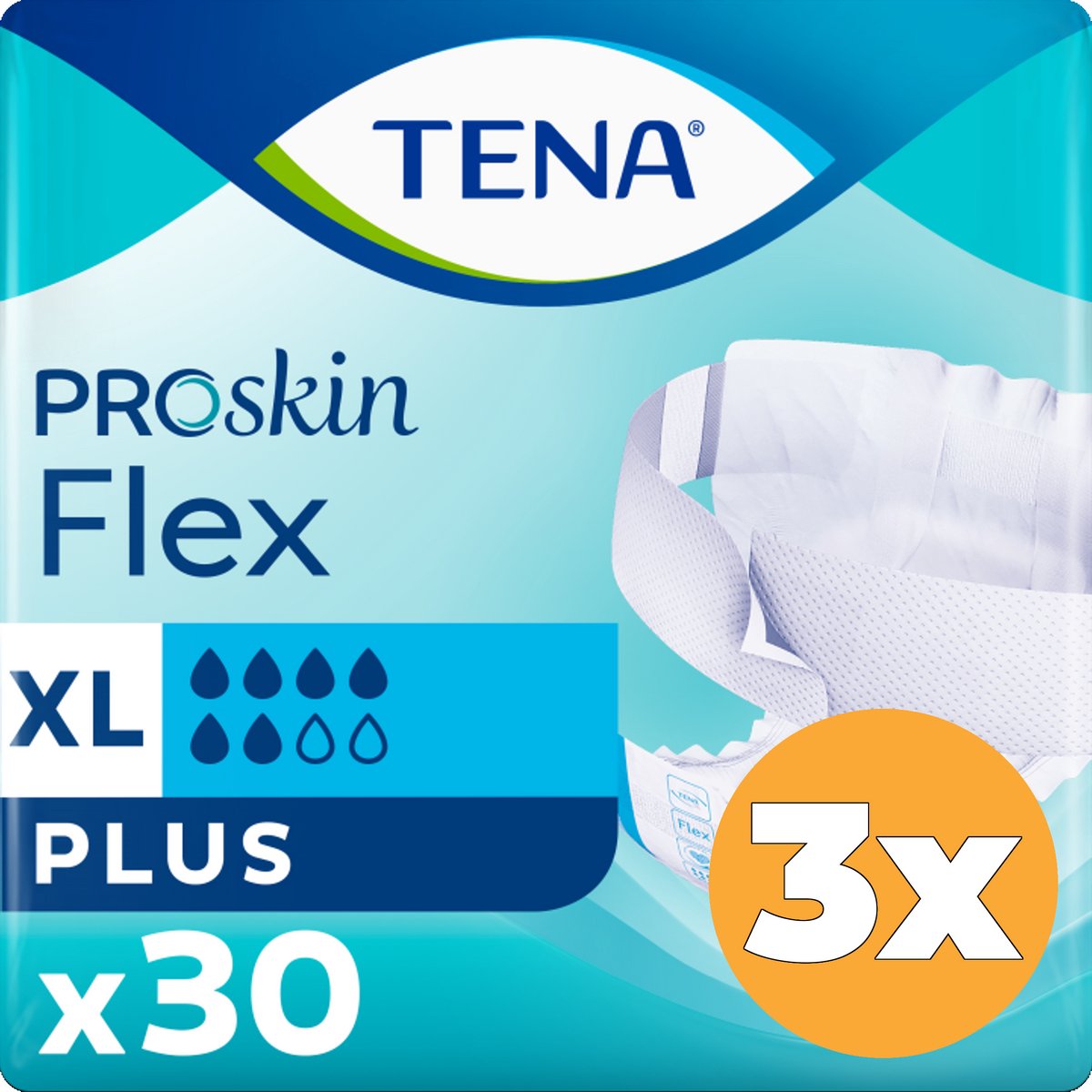 3x Tena Flex Plus Proskin Extra Large (30 stuks)