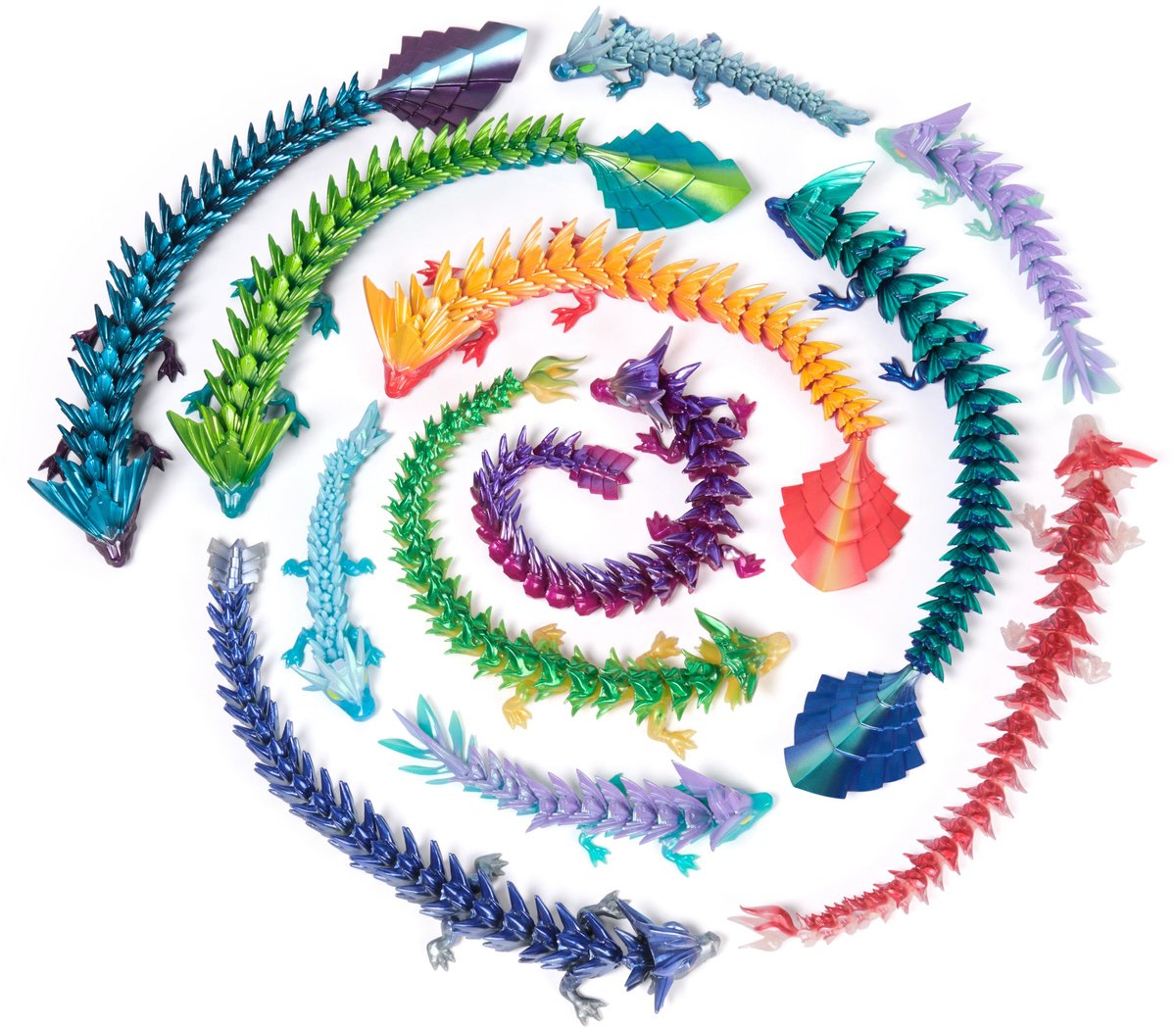CrystaLynx Dragons, beweegbaar drakenfiguur van 32 cm met verrassingsei, fidgetspeeltje voor thuiskantoren en decoratie voor bureaus (stijlen kunnen verschillen) — afbeelding 3