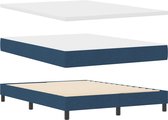 vidaXL - Boxspringbed - met - Matras - - - Blauw - - - 140 - x - 200 - cm - - - Stof