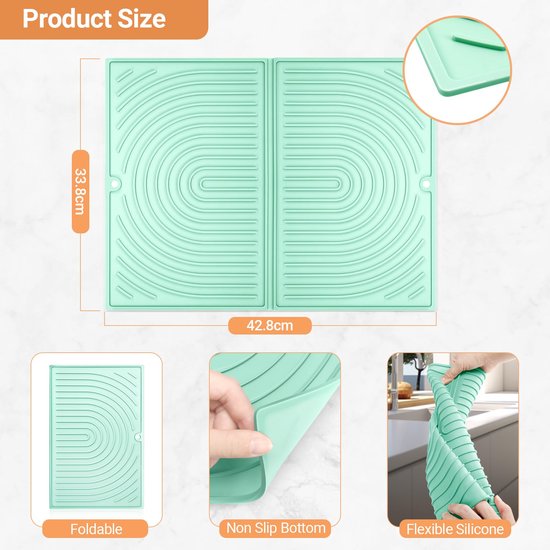 KitchenRaku Extra grote siliconenmat 50x7 cm, 1,5mm antislip