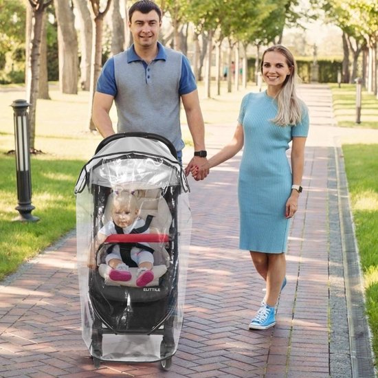 Universele regenhoes voor kinderwagens - Ademende regenhoes voor kinderwagens - Opvouwbare regenhoes voor kinderwagens - Winddicht, waterdicht, zonwerend, stofdicht, sneeuwbestendig - Geurloos en duurzaam - Eenvoudig te installeren van Merkloos — afbeelding 3