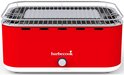 Rode Barbecook tafel BBQ met witte onderrand en zilverkleurig grillrooster.