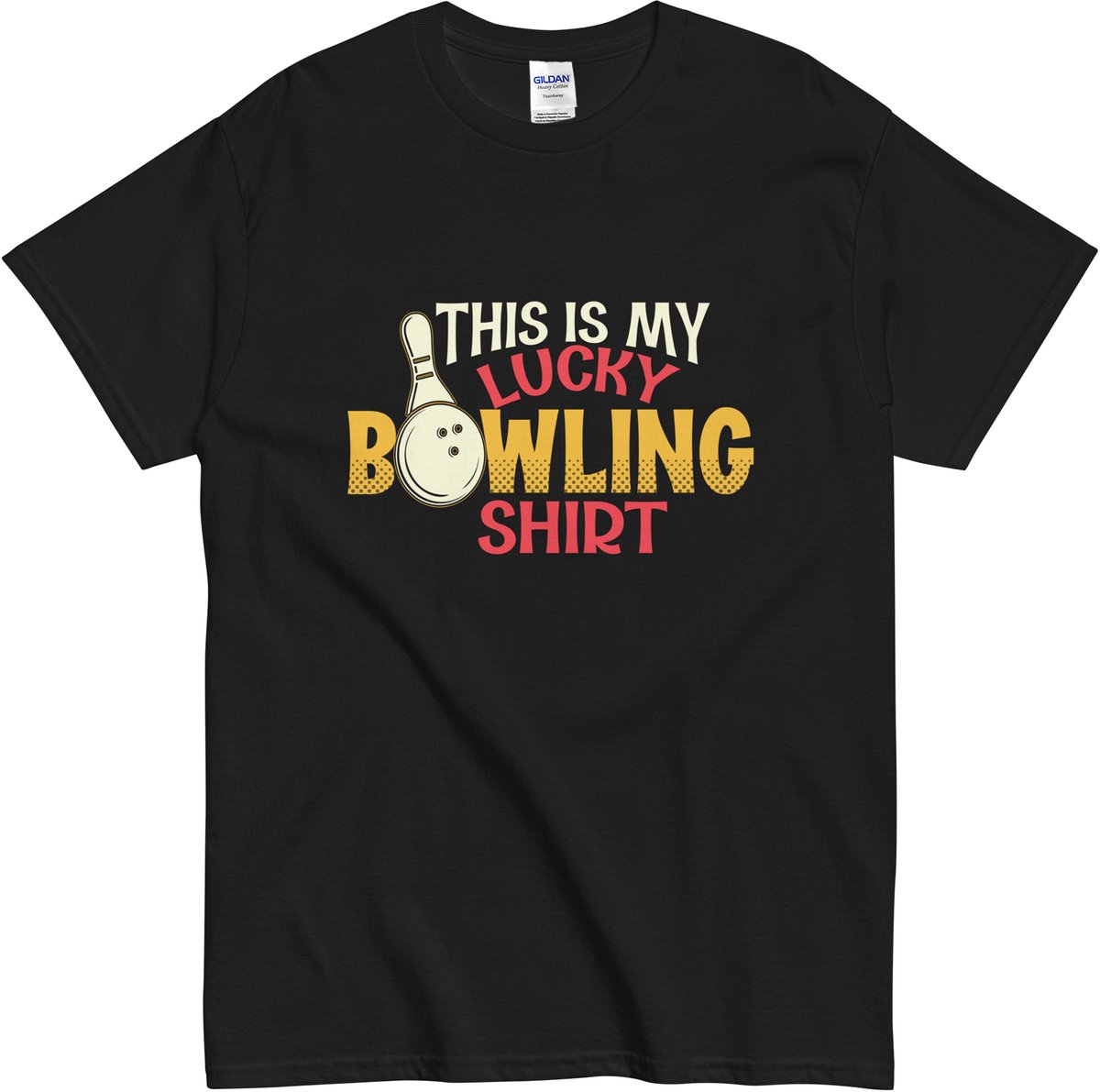 Grappig Dames en Heren T Shirt - Lucky Bowling - Bowlen - Zwart - XL