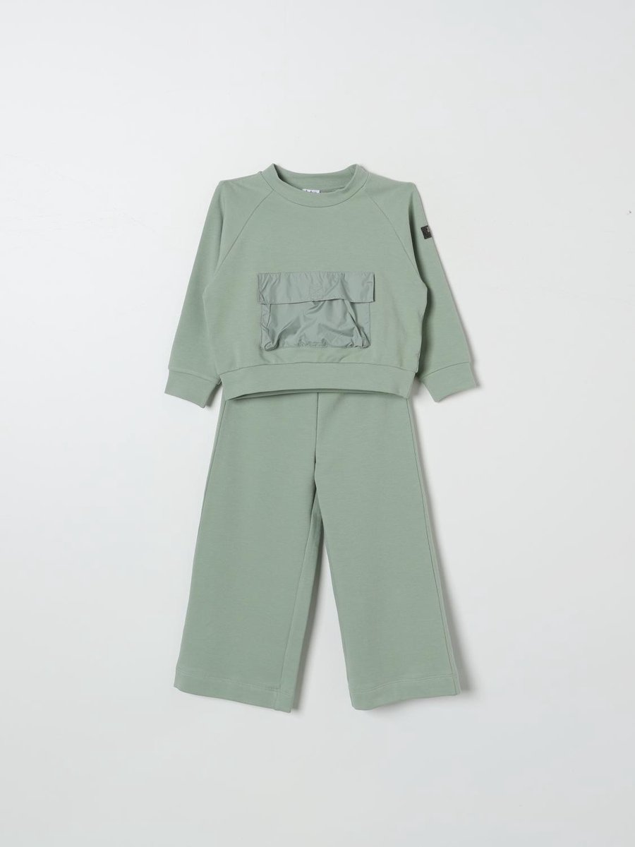 Girls Sage Green Casual Set Kids Ropes Cords