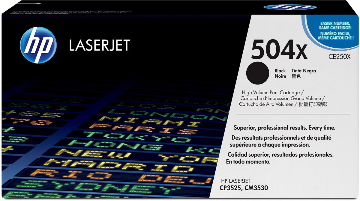 HP 504X high-capacity zwarte LaserJet tonercartridge (CE250X)