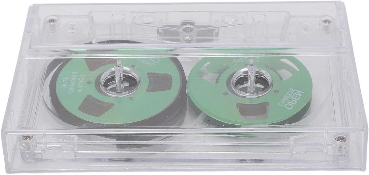 Allecto Plus - Lege Audiocassette Reel to Reel - Normale Bias - Transparante Doos - Compact - 50 Minuten - Muziekopname - Groen